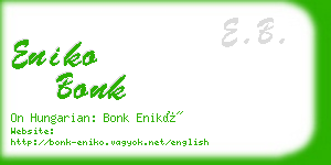 eniko bonk business card